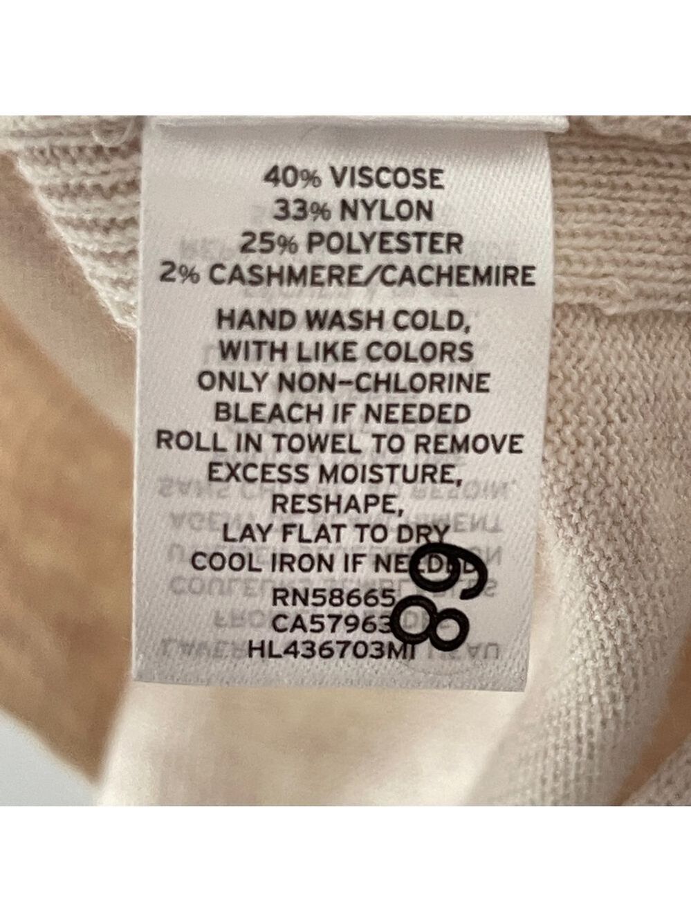 Chelsea28 Cream V-Neck Sweater loose casual office neutral classic lightweight - Picture 7 of 8